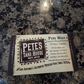 Pete's Tako House - Address and information - Breakfast & Brunch Near Me - San Antonio, Texas