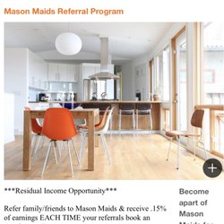 Mason Maids - Become apart of our family through our referral program !