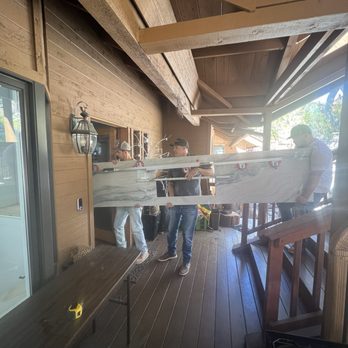 Redstone Marble - Sink section being carried - Countertop Installation Near Me - Indio, California Redstone Marble - Sink section being carried - Countertop Installation Near Me - Indio, California