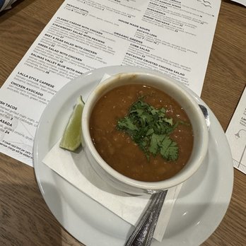 Lalla Grill Promenade - Mexican Lentil Soup - American Near Me - Marina, California
