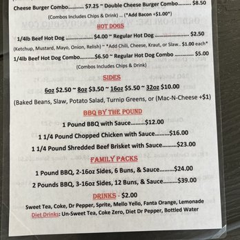 Bama Boys BBQ - Menu side 2 - Barbeque Near Me - Henagar, Alabama