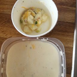 ALL THE POTATOES IN MY SOUP. LIQUID STRAINED SO YOU CAN SEE HOW Y'ALL RIP PEOPLE OFF!!!