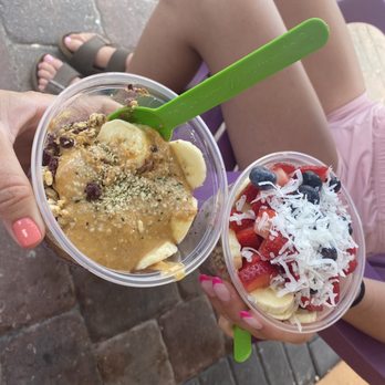 Acai Express - Marley Bowl (left) Surfer Bowl (right) - Juice Bars & Smoothies Near Me - Cocoa Beach, Florida Acai Express - Marley Bowl (left) Surfer Bowl (right) - Juice Bars & Smoothies Near Me - Cocoa Beach, Florida