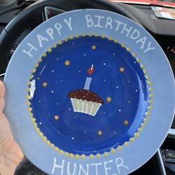 Pottery U Paint - Plain plate custom painted after kiln