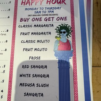 Medusa The Greek - Happy Hour Menu - Greek Near Me - Brooklyn, New York
