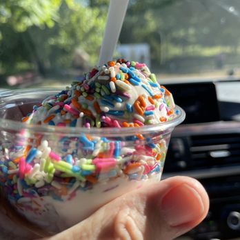 Weir's Ice Cream - a hand holding a cup of ice cream with sprinkles - Ice Cream & Frozen Yogurt Near Me - Salisbury Mills, New York Weir's Ice Cream - a hand holding a cup of ice cream with sprinkles - Ice Cream & Frozen Yogurt Near Me - Salisbury Mills, New York