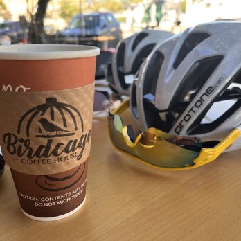 Birdcage Coffee House - a bicycle helmet and a cup of coffee - Coffee & Tea Near Me - Long Beach, California Birdcage Coffee House - a bicycle helmet and a cup of coffee - Coffee & Tea Near Me - Long Beach, California