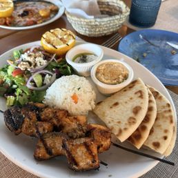 Grill Salmon Souvlaki Plate Grill Salmon Souvlaki Plate