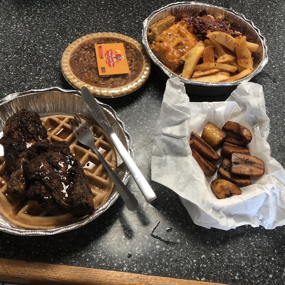 Something Different To Eat - Chicken and Waffles, Butternut Squash Pie, Plantains, Cajun Steak Fries, Baked Macaroni and Cheese, Fried Cabbage - Soul Food Near Me - Binghamton, New York