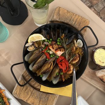 Cafe Sevilla - Black Seafood Paella Single - Spanish Near Me - Costa Mesa, California