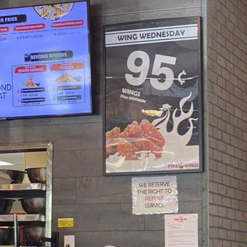 Fire Wings - Wednesday one flavor only but good - Sandwiches Near Me - San Jose, California