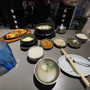 Bogul Bogul Cafe - Side dishes with soup and spicy pork belly - Korean Near Me - Federal Way, Washington Bogul Bogul Cafe - Side dishes with soup and spicy pork belly - Korean Near Me - Federal Way, Washington