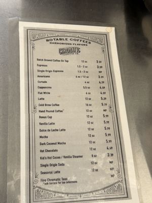 Menu photo 1 Chromatic Coffee San Jose, CA