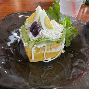 Shark’s Peruvian Cuisine - Causa Rellena de Pollo - Latin American Near Me - Central Falls, Rhode Island Shark’s Peruvian Cuisine - Causa Rellena de Pollo - Latin American Near Me - Central Falls, Rhode Island