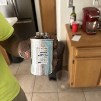 Econo West Heating, Air & Plumbing - Blown AC capacitor. - Heating & Air Conditioning/HVAC Near Me - Lancaster, California Econo West Heating, Air & Plumbing - Blown AC capacitor. - Heating & Air Conditioning/HVAC Near Me - Lancaster, California