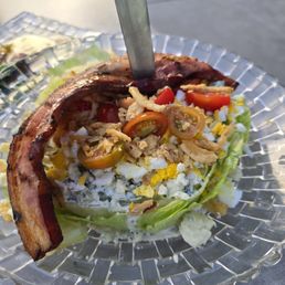 Thick cut bacon wedge salad