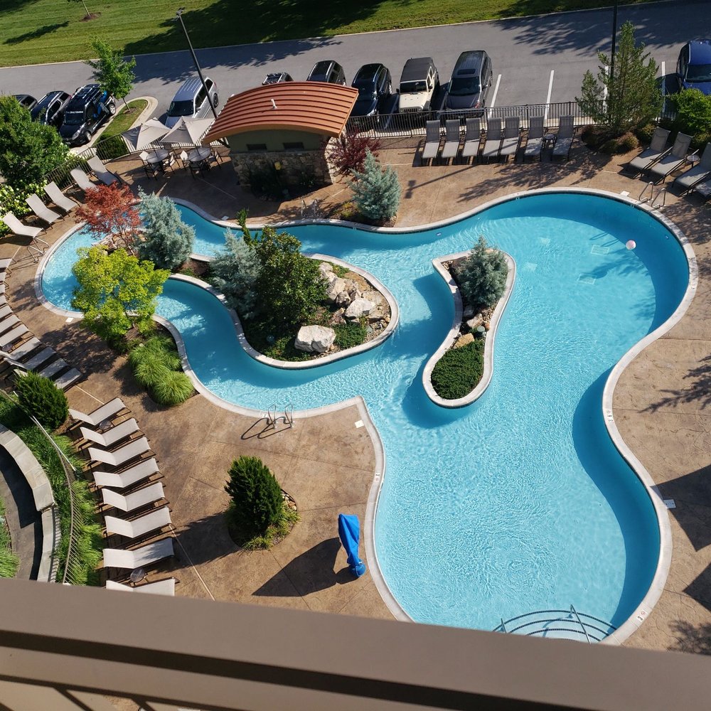 Pool with lazy river. Pool with lazy river.