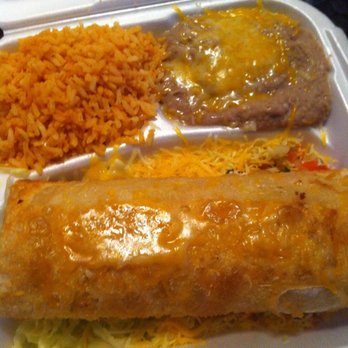 Fausto's Mexican Grill - Chicken Chimichanga plate with beans and rice - Mexican Near Me - Henderson, Nevada
