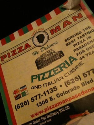 Menu photo 3 Pizza Man Pasadena, CA