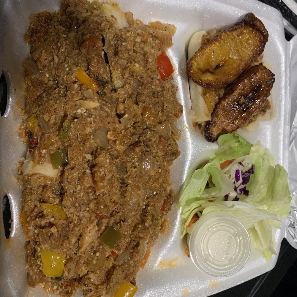 Caribbean Hangout - 72. Salt Fish Plate - Caribbean Near Me - Baytown, Texas Caribbean Hangout - 72. Salt Fish Plate - Caribbean Near Me - Baytown, Texas