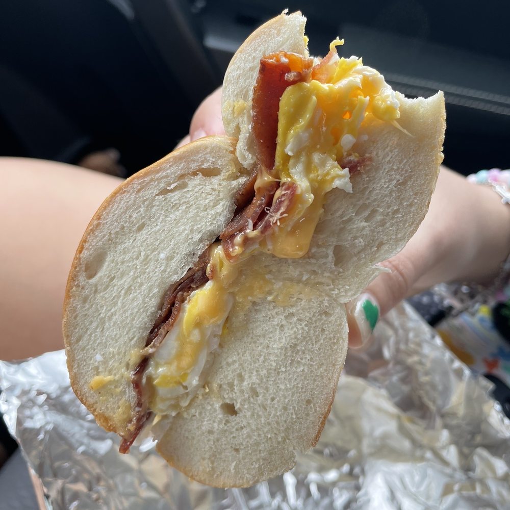 Bagel Bistro - Bacon egg and cheese on plain bagel. - Delis Near Me - Randolph, New Jersey Bagel Bistro - Bacon egg and cheese on plain bagel. - Delis Near Me - Randolph, New Jersey