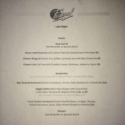 Menu photo 8 The Federal Durham, NC Menu photo 8 The Federal Durham, NC