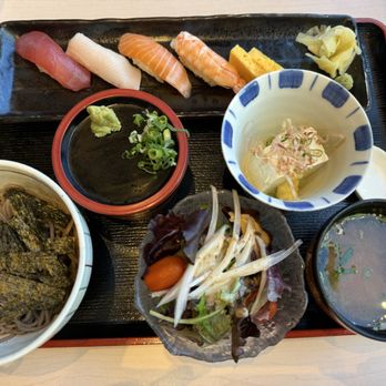 Furusato Sushi - Nigiri and cold soba noodle lunch set - delicious. - Japanese Near Me - Honolulu, Hawaii
