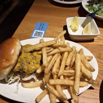 BJ's Restaurant & Brewhouse - Cheeseburger and fries - Pizza Near Me - Elk Grove, California BJ's Restaurant & Brewhouse - Cheeseburger and fries - Pizza Near Me - Elk Grove, California