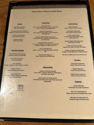 Menu photo 1 Ertel Cellars Winery Batesville, IN Menu photo 1 Ertel Cellars Winery Batesville, IN