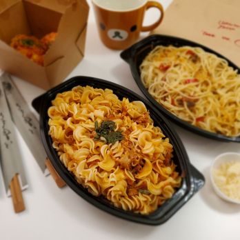 Wasuta Pasta - Dinner spread . . . with Rilakkuma - Japanese Near Me - Richmond, British Columbia