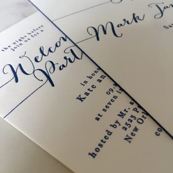 Marina Graphic Center - Flawless letterpress wedding invitations (the top card has navy edge painting) - Printing Services Near Me - Hawthorne, California Marina Graphic Center - Flawless letterpress wedding invitations (the top card has navy edge painting) - Printing Services Near Me - Hawthorne, California