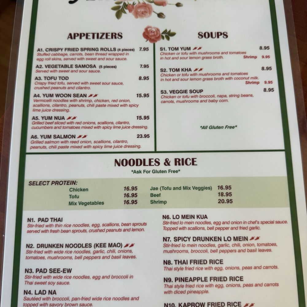 Amina Thai - Menu - Thai Near Me - Rockville, Maryland