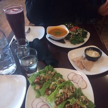 SunCafe - I indulged with the Lettuce wrap tacos, my mom had the Shamrock shake , basil soup & Kale salad. YUM central' - Vegan Near Me - Studio City, California SunCafe - I indulged with the Lettuce wrap tacos, my mom had the Shamrock shake , basil soup & Kale salad. YUM central' - Vegan Near Me - Studio City, California