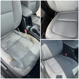 Yogurt Vomit all over the front seat see the old, brown set-in stains? Gone! Wow! Yogurt Vomit all over the front seat see the old, brown set-in stains? Gone! Wow!
