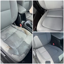 Soapy Jeff's Carwash - Yogurt Vomit all over the front seat see the old, brown set-in stains? Gone! Wow!