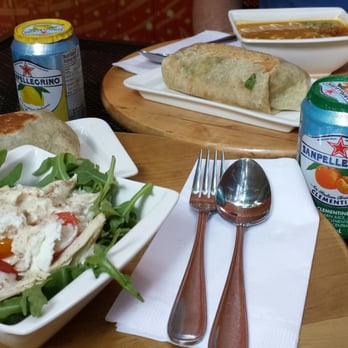 Ravi Soups - Chicken salad + free range chicken wrap and curried apricot soup + flank steak wrap. Delicious! - Sandwiches Near Me - Toronto, Ontario