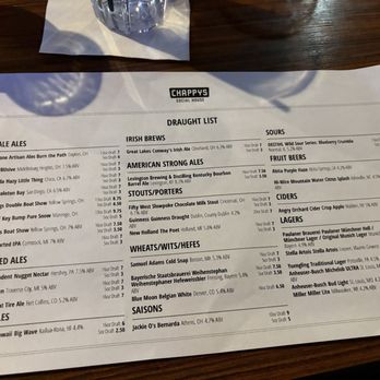 Chappys Social House - Draft list 2.7.25 - Bars Near Me - Washington Township, Ohio