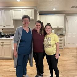 New Beginings Birth Center - Student midwife Shelia (left), Midwife Hannah & our doula Haylee (right).