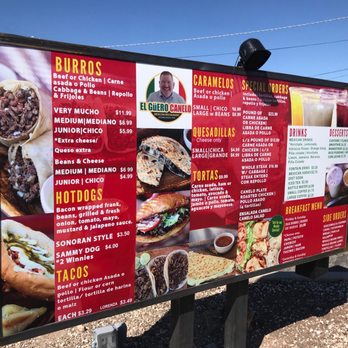 El Güero Canelo Restaurant - a menu for a mexican restaurant - Mexican Near Me - Tucson, Arizona