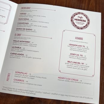 Cafe Herrera - Menu - Tex-Mex Near Me - Dallas, Texas