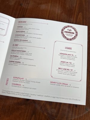 Menu photo 2 Cafe Herrera Dallas, TX