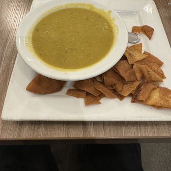 Mediterranean Bistro - Lentil soup with Pita Chips - Mediterranean Near Me - Porter Ranch, California