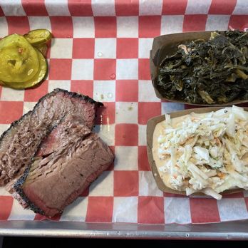 Pickles and Bones Barbecue - Brisket with collard greens and coleslaw - Barbeque Near Me - Milford, Ohio