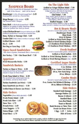 Menu photo 1 Bett's Big T Chiefland, FL Menu photo 1 Bett's Big T Chiefland, FL