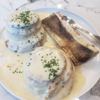 Middle Child - Bone Marrow Gravy & Biscuits, extra biscuit and gravy ordered. - Breakfast & Brunch Near Me - Las Vegas, Nevada Middle Child - Bone Marrow Gravy & Biscuits, extra biscuit and gravy ordered. - Breakfast & Brunch Near Me - Las Vegas, Nevada