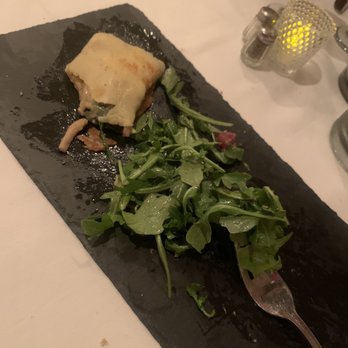 Alpenglow Bistro - Mushroom crepe (I ate half then realized how amazing and took the photo!!) - German Near Me - Wilmington, Vermont