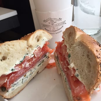 Proper Bagel - The Nova: Nova Lox, red onion, capers, charred tomato & scallion dill cream cheese. I ordered mine on an untoasted everything bagel - Bagels Near Me - Nashville, Tennessee