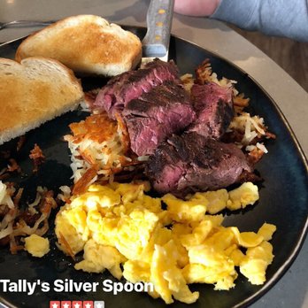 Tally's Silver Spoon - Buffalo hanger steak and eggs - Desserts Near Me - Rapid City, South Dakota Tally's Silver Spoon - Buffalo hanger steak and eggs - Desserts Near Me - Rapid City, South Dakota