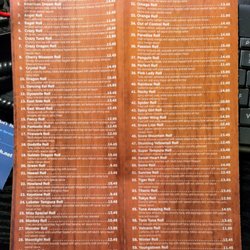 Mizu Japanese Restaurant - Niles - Special Roll menu (most of these are not explained on their website).