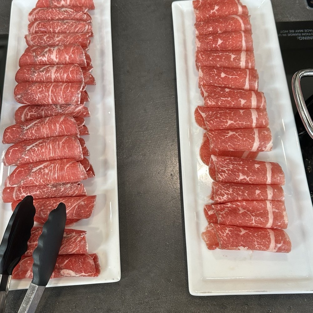 Wagyu Chuck on left and Prime Brisket on the right